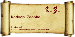 Kedves Zdenka névjegykártya